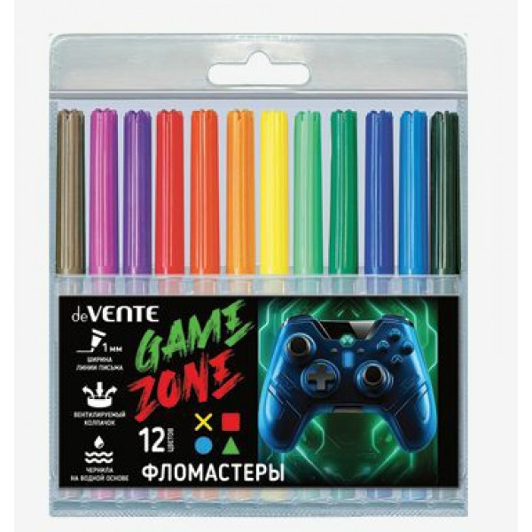 Фломастеры 12 цв "deVENTE. Gamer"