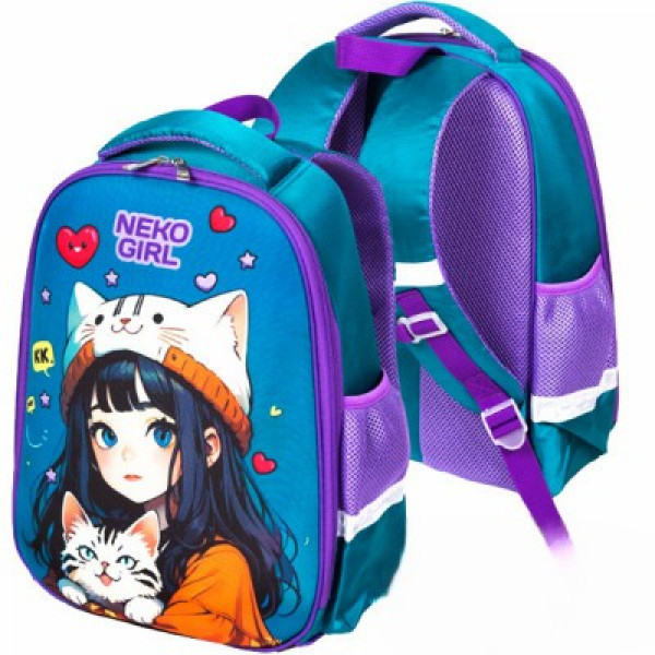 Рюкзак "Attomex. Optima. NekoGirl" школьный жесткий 37x28x18 (17 л) 700 г, 1 отд. на молнии