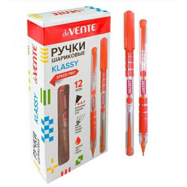 Ручка шариковая "DeVente.Klassy" 0,7мм красная, на масляной основе