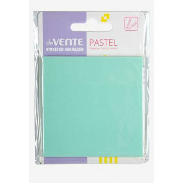 Самокл. этикетки-закладки пластик "DeVente Pastel" 76*76 мм,50л. изумрудные