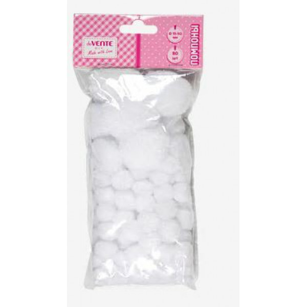 Набор помпонов для творчества "deVENTE" 80шт, белые