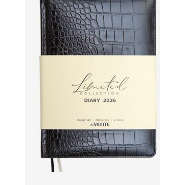 Ежедневник датир. 2026 "deVENTE. Belcanto" А5 336стр, тв. обл. ис. кожа черный Ежедневник датир. 2026 "deVENTE. Belcanto" А5 336стр, тв. обл. ис. кожа черный