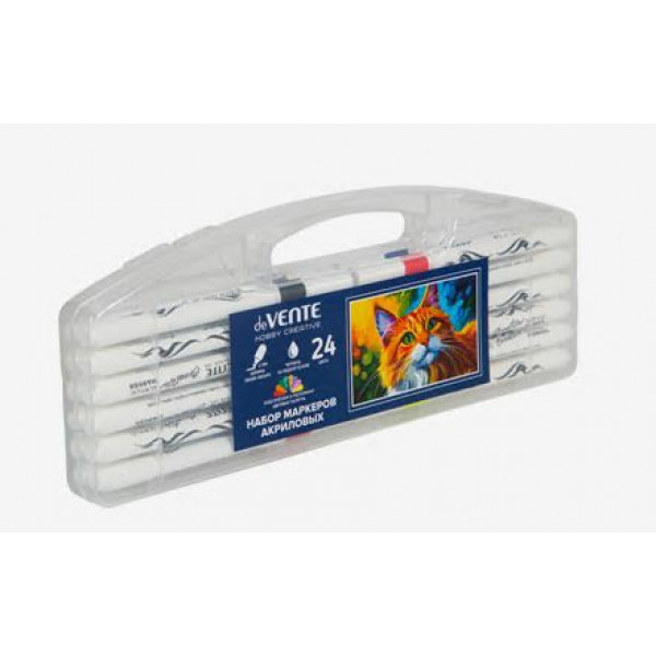 Набор маркеров акриловых 24цв. "deVENTE.HOBBY CREATIVE.Classic&Pastel" пулевидный наконечник