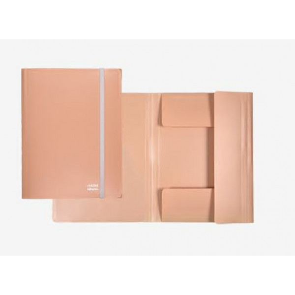 Папка с резинкой "deVENTE. sigNATURE" A4, 650мкм, фактура "ткань" верт. 3 кл. пудрово-розовая