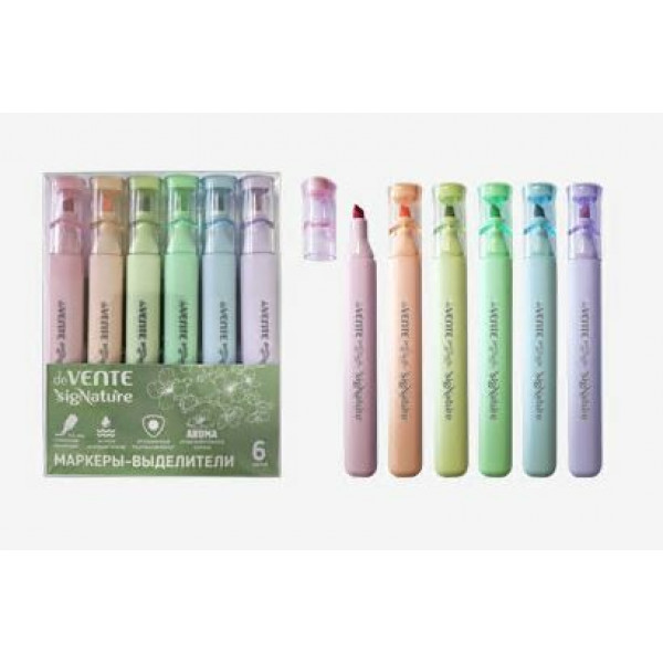 Набор маркеров-выделителей "deVENTE. Triolino. sigNATURE" 6цв, ( гол. сир. роз. перосик. зел. олив.)