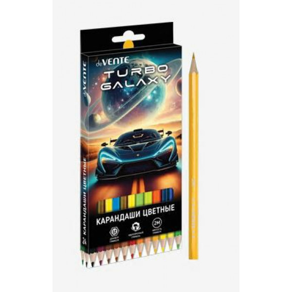 Карандаши 24цв. "deVENTE. Turbo Galaxy" 2М, шестигранные