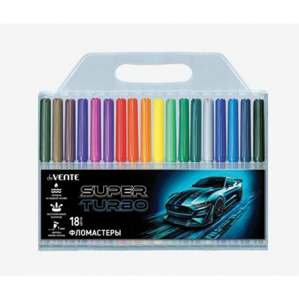 Фломастеры 18цв. "deVente. Super Turbo" с вентилируемым колпачком