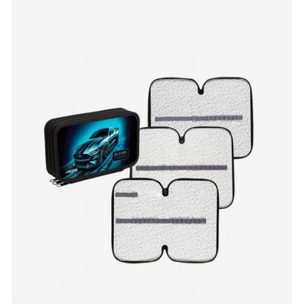Пенал "deVENTE. Super Turbo" 205x108, трехстворчатый, прямоуг. на молнии