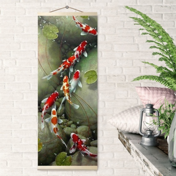 Картина по номерам Панно.КАРПЫ КОИ 35*88 25цв.