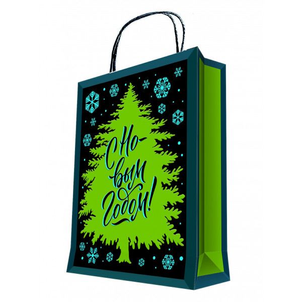 Бумажный пакет д/сувенир.прод.17,8см флуорецентная печать150г/м2/17,8*22,9*9,8 см