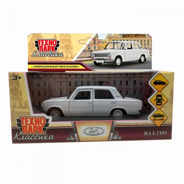 Машина металл. ваз-2101.12 см.двери.багаж.инерц.cерый