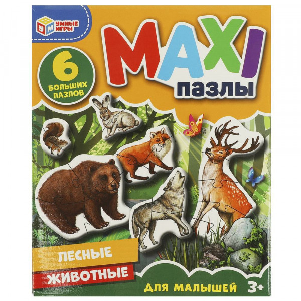 Макси-пазл. 6дет. Лесные животные