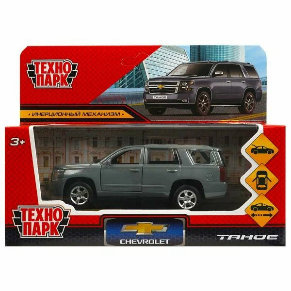 Машина мет CHEVROLET TAHOE, серый 12см