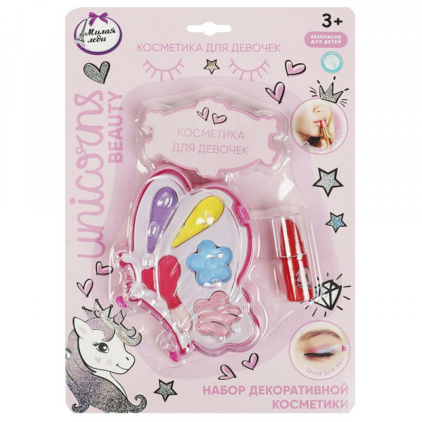 Косметика для девочек  тени для век, помада для губ.аппликатор