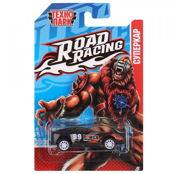 Машина мет. ROAD RACING СУПЕРКАР обезьяна 7 см в ассорт.