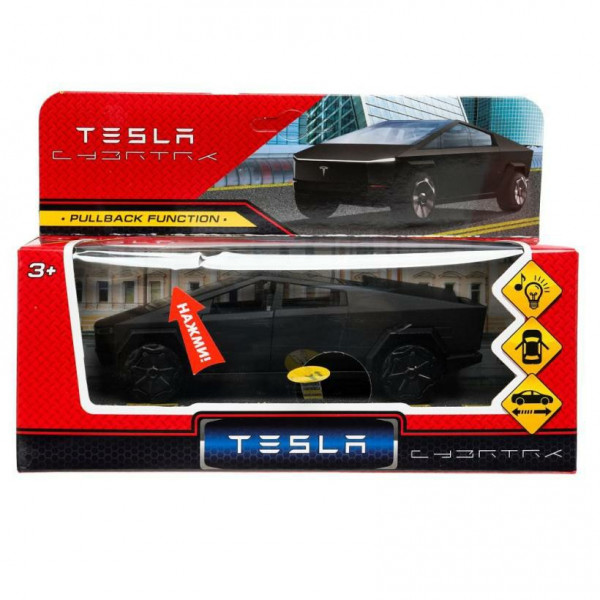 Машина металл. Tesla Cybertruckl 14см черный