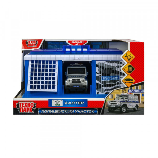 Игрушка пластик свет -звук. ПОСТ ГАИ  22см.ворота УАЗ Хантер