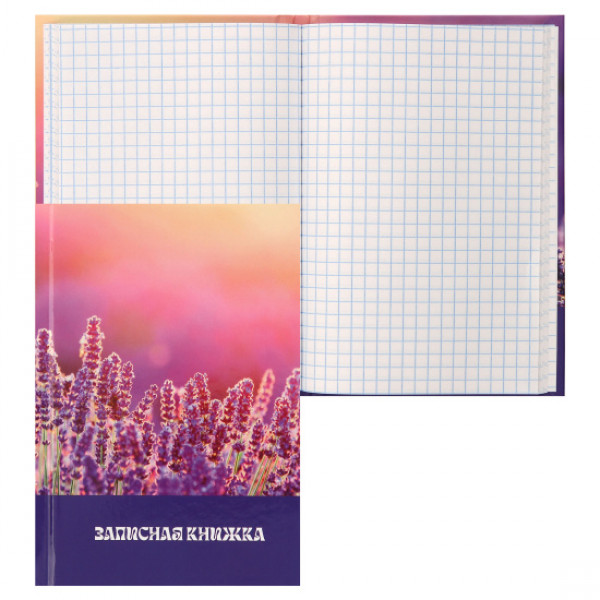 Записная книга А6 48л.кл. Лаванда, склейка