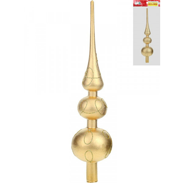 Верхушка на елку С праздником! золотая 29см