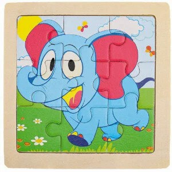 Деревянная игрушка. пазл-рамка "Слоник " 9 эл