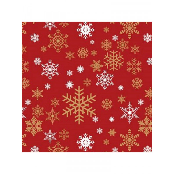 Коробка Новогодние снежинки на красном квадратная одинарная
