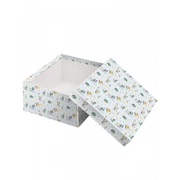 Коробка Зимние драконы прямоугольная одинарная 15*10*5 см