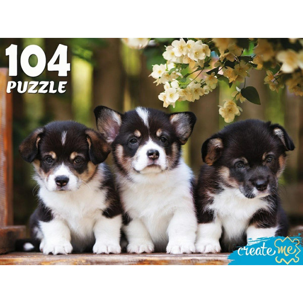 Пазлы 104 Забавные щенки №2
