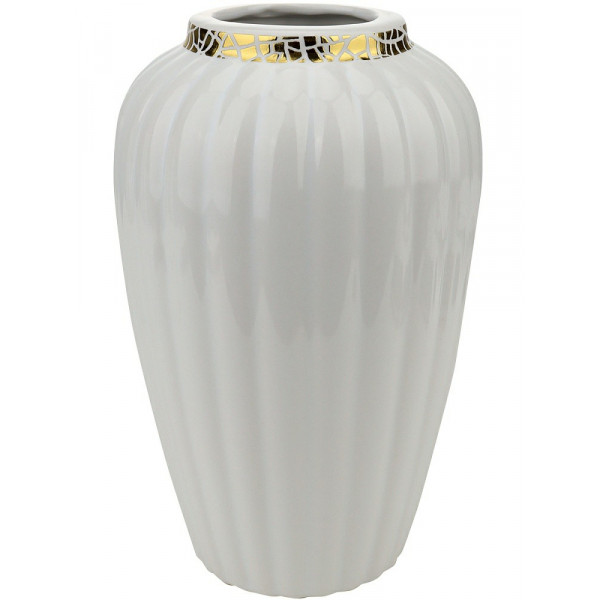 Ваза декор.керамическая "Модерн" белая