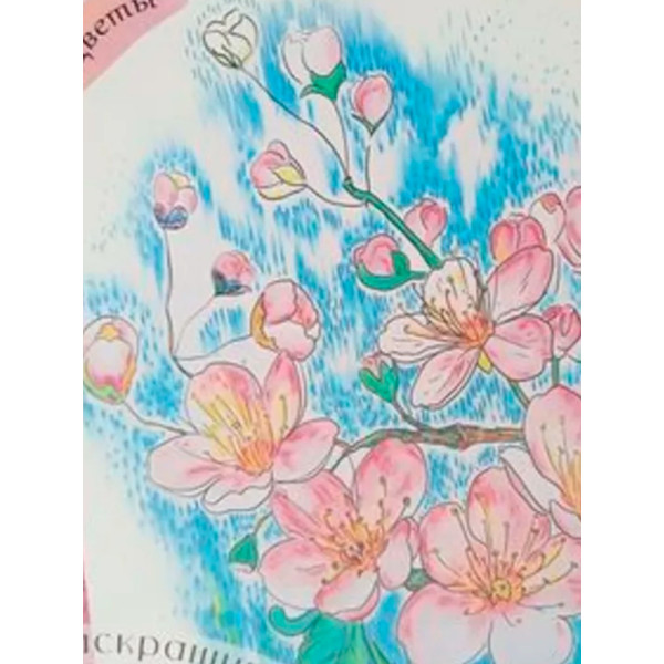 Раскраска Живопись водой. Акварель. Цветы. 8л А4