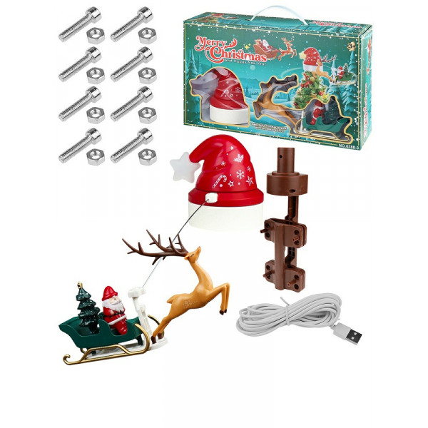 Верхушка на ёлку "Праздничные сани" LED, USB музыкальная