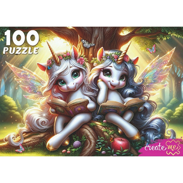 Пазлы 100 Единороги за чтением