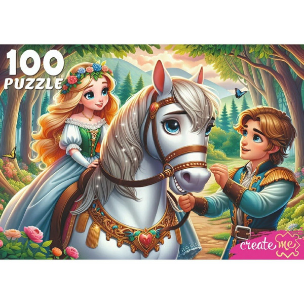 Пазлы 100 Принцесса на лошади
