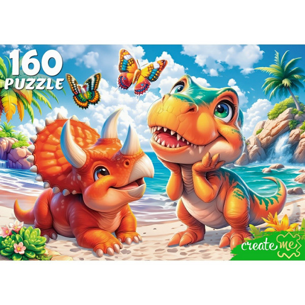 Пазлы 160 Динозавры на пляже
