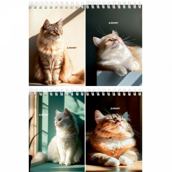 Блокнот А6 40л. Солнечные котики, ассорти