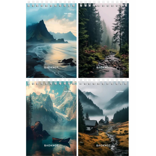 Блокнот А6 40л. Виды природы-8, ассорти
