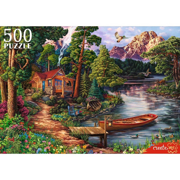 Пазлы 500 Домик у реки