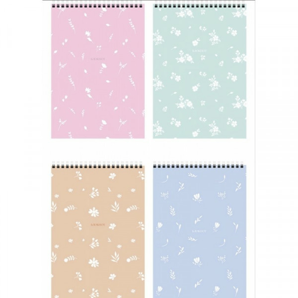 Блокнот А6 40л. Цветочный паттерн-17, ассорти