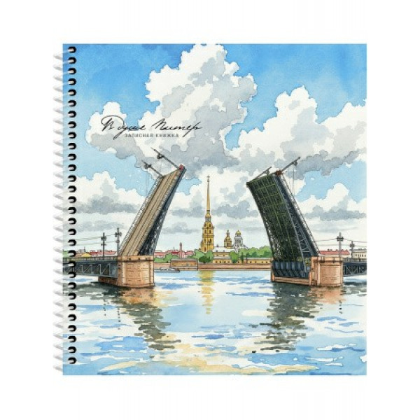 Записная книжка А6 80л. "В ДУШЕ ПИТЕР", цв. спираль