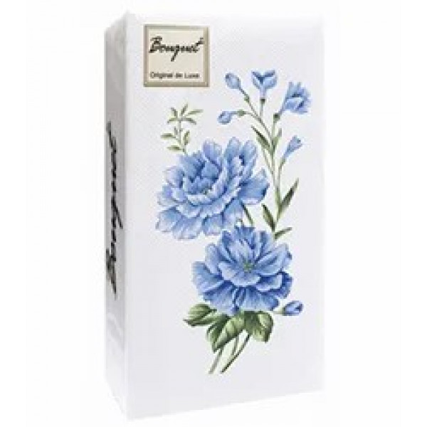 Салфетки бум. декоративные 2сл. 20л. 33*33 Bouquet de Luxe "Голубые цветы"