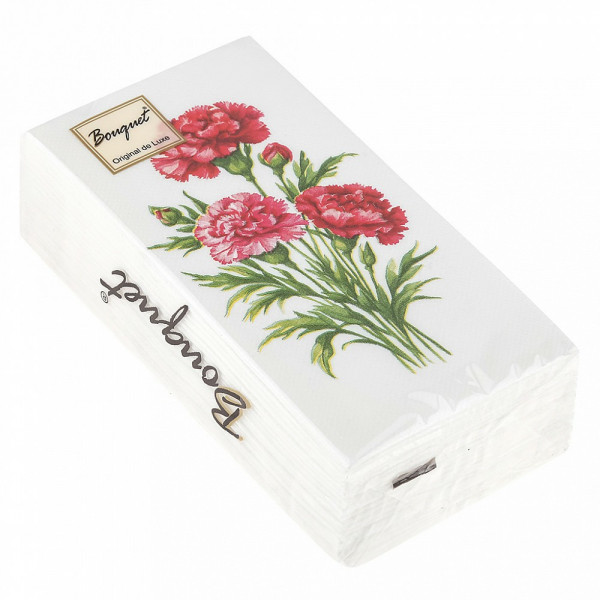 Салфетки бум. декоративные 2сл. 20л. 33*33 Bouquet de Luxe "Гвоздики"