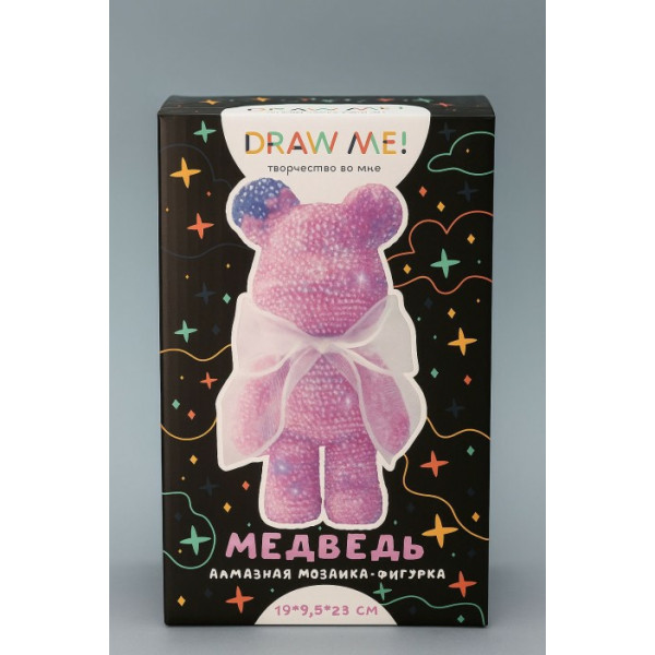 Алмазная мозаика на фигурке Draw me! "Pink bear"(14*9,5*23см)