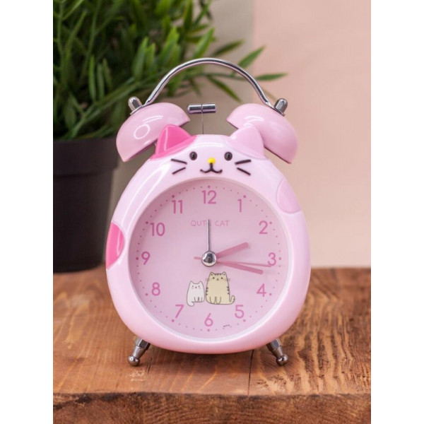 Часы-будильник "Cat ".pink