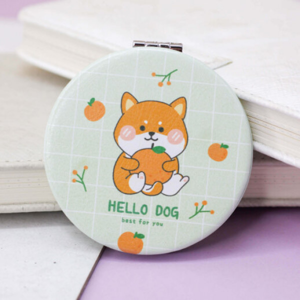 Зеркало "Hello dog Corgi orange", green