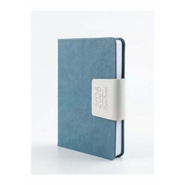 Ежедневник датир. 2026г А6+ 176л. Милан сизый+бежевый клапан