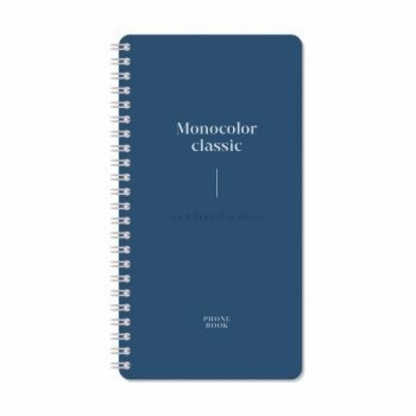 Телефонная книга А5 80л. "Моноколор. Темно-лазурный" гребень