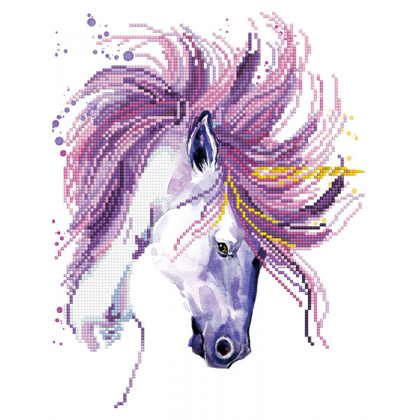 Кристальная мозайка (алмаз.) "ФРЕЯ" "Единорог" 40x30см