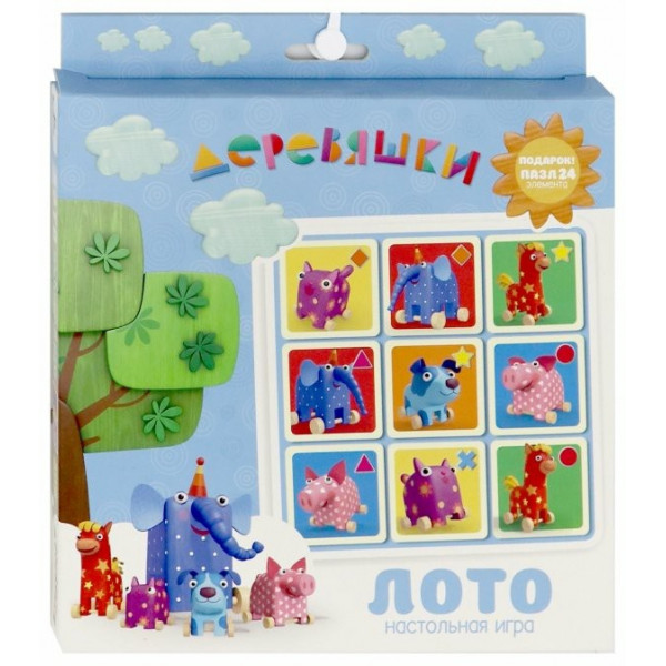 НИ Лото+пазл 24эл. Деревяшки