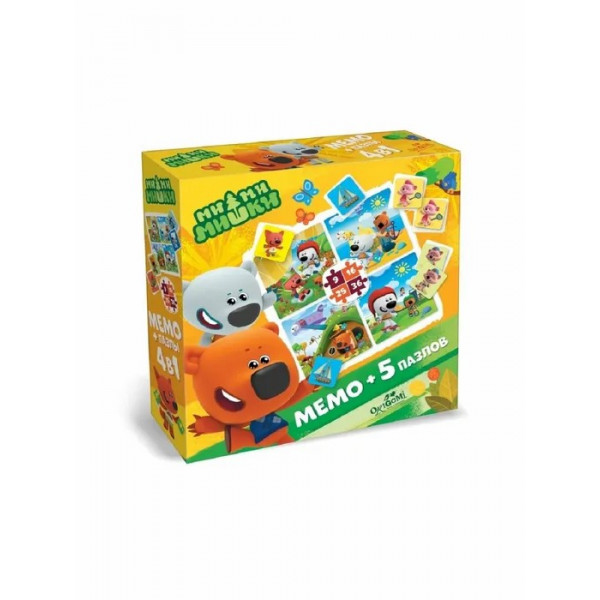 Набор игровой Мемо+5 пазлов МиМиМишки