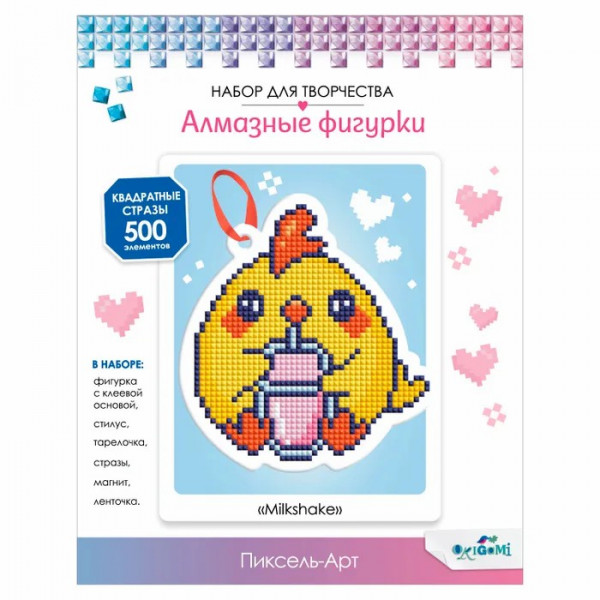 Алмазная фигурка с магнитом и ленточкой Milkshake