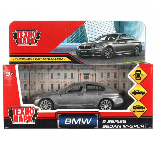 Машина металл BMW 5-ER SEDAN M-SPORT, 12см.серый
